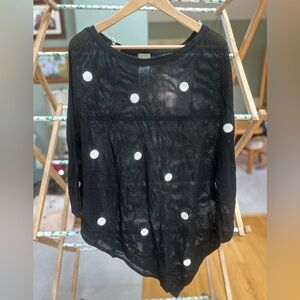 Chicos Black and White Polka Dot Shrug Size L/XL